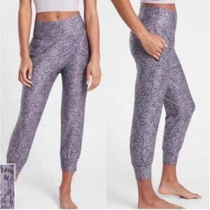 Athleta Salutation Printed Purple Cropped Jogger